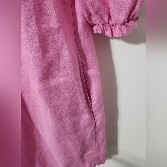 Xirena Pippa Mid Weight Linen Weave One Shoulder Mini Pullover Dress Cinder Rose - Picture 5 of 7